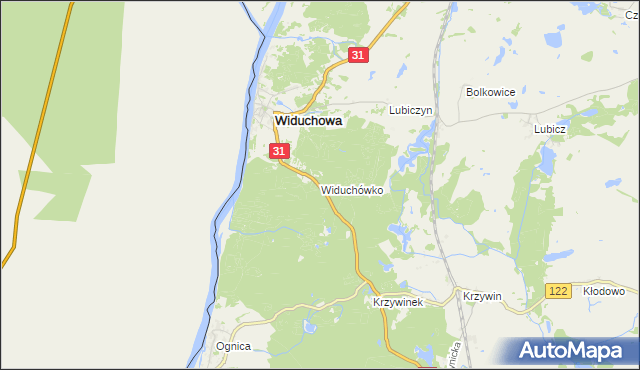 mapa Widuchówko, Widuchówko na mapie Targeo