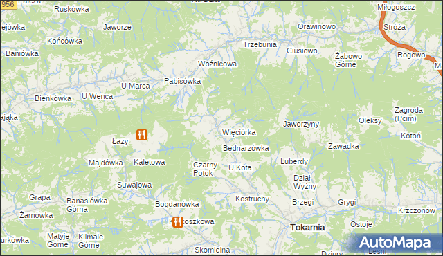 mapa Więciórka, Więciórka na mapie Targeo