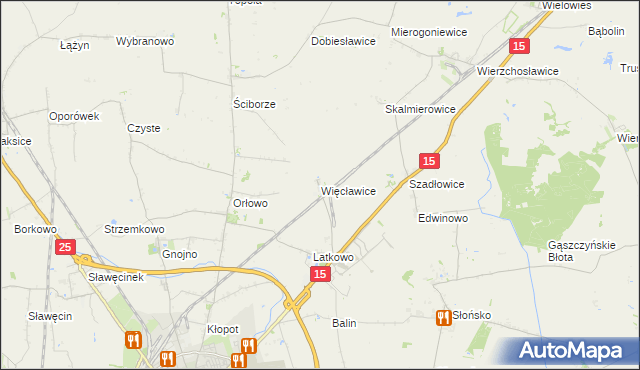 mapa Więcławice gmina Gniewkowo, Więcławice gmina Gniewkowo na mapie Targeo
