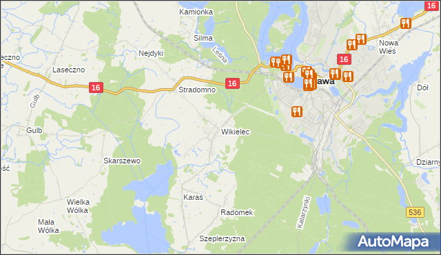 mapa Wikielec gmina Iława, Wikielec gmina Iława na mapie Targeo