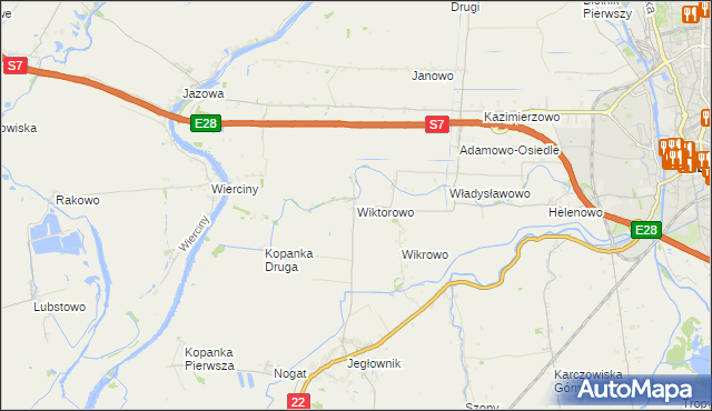 mapa Wiktorowo gmina Gronowo Elbląskie, Wiktorowo gmina Gronowo Elbląskie na mapie Targeo