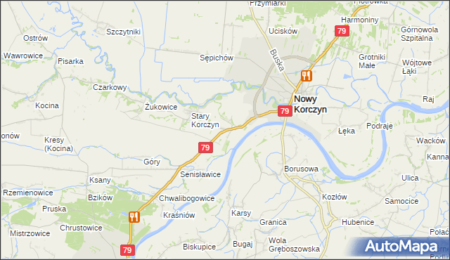 mapa Winiary Dolne, Winiary Dolne na mapie Targeo