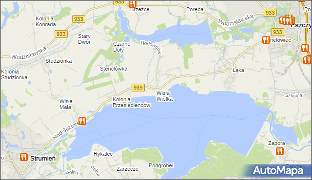 mapa Wisła Wielka, Wisła Wielka na mapie Targeo