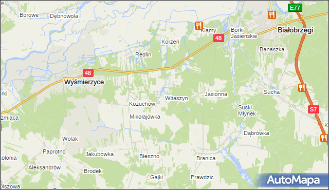 mapa Witaszyn, Witaszyn na mapie Targeo