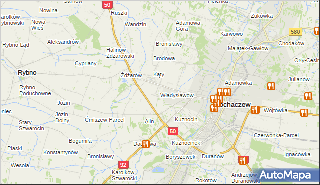 mapa Władysławów gmina Sochaczew, Władysławów gmina Sochaczew na mapie Targeo