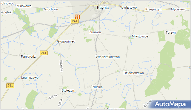 mapa Włodzimierzewo, Włodzimierzewo na mapie Targeo