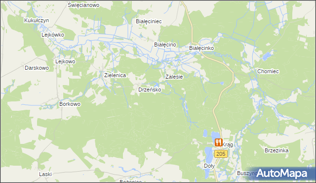 mapa Włodzisław gmina Malechowo, Włodzisław gmina Malechowo na mapie Targeo