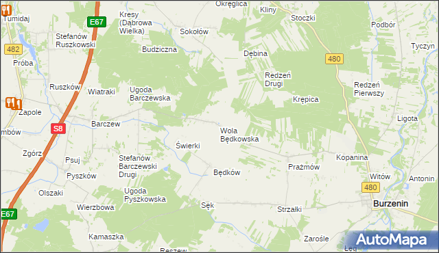 mapa Wola Będkowska, Wola Będkowska na mapie Targeo