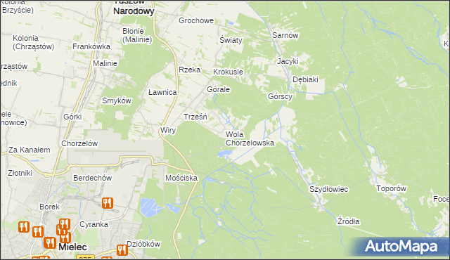 mapa Wola Chorzelowska, Wola Chorzelowska na mapie Targeo