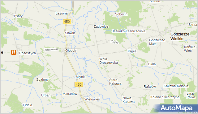 mapa Wola Droszewska, Wola Droszewska na mapie Targeo