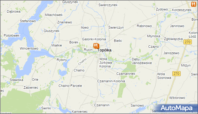 mapa Wola Jurkowa Kolonia, Wola Jurkowa Kolonia na mapie Targeo