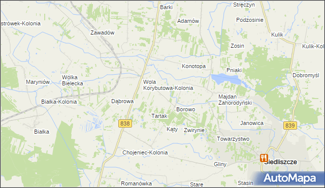 mapa Wola Korybutowa Pierwsza, Wola Korybutowa Pierwsza na mapie Targeo