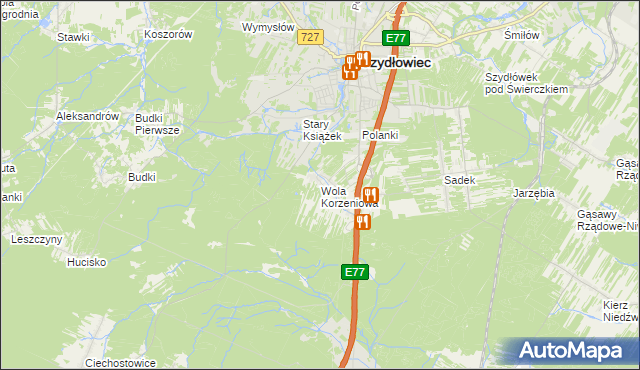 mapa Wola Korzeniowa, Wola Korzeniowa na mapie Targeo