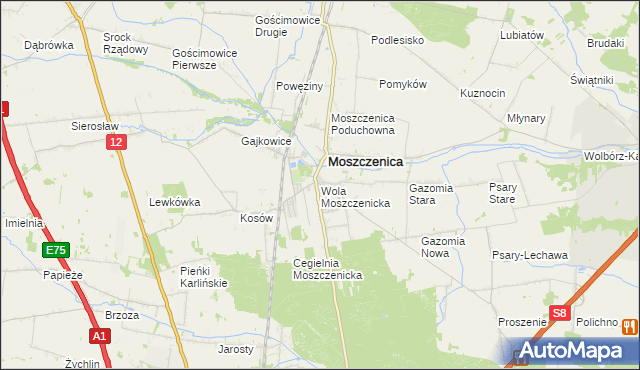 mapa Wola Moszczenicka, Wola Moszczenicka na mapie Targeo