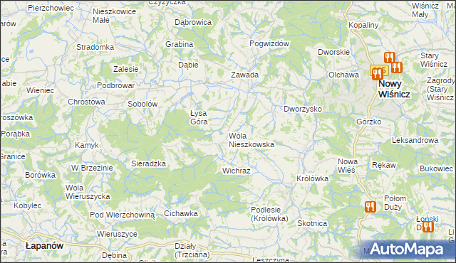 mapa Wola Nieszkowska, Wola Nieszkowska na mapie Targeo