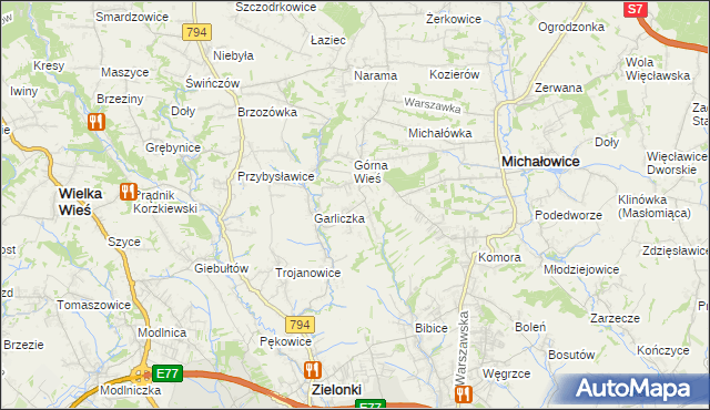 mapa Wola Zachariaszowska, Wola Zachariaszowska na mapie Targeo