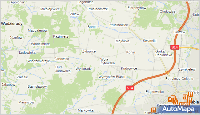 mapa Wola Żytowska, Wola Żytowska na mapie Targeo