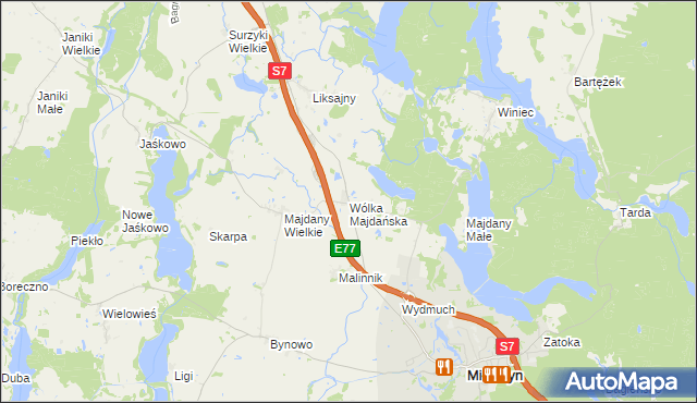 mapa Wólka Majdańska, Wólka Majdańska na mapie Targeo