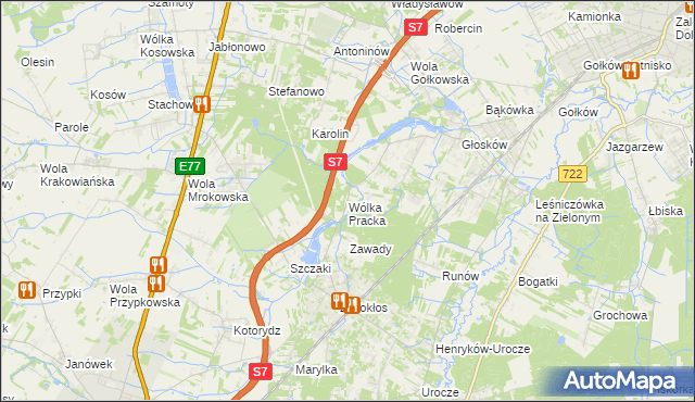 mapa Wólka Pracka, Wólka Pracka na mapie Targeo