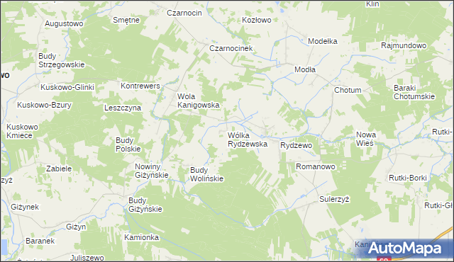 mapa Wólka Rydzewska, Wólka Rydzewska na mapie Targeo