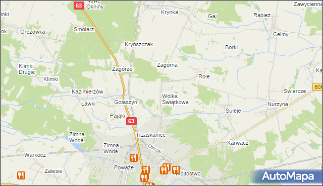 mapa Wólka Świątkowa, Wólka Świątkowa na mapie Targeo