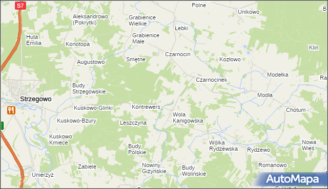 mapa Wygoda gmina Strzegowo, Wygoda gmina Strzegowo na mapie Targeo