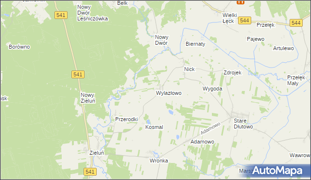 mapa Wylazłowo gmina Lubowidz, Wylazłowo gmina Lubowidz na mapie Targeo