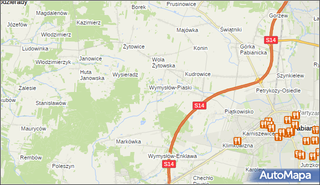 mapa Wymysłów Francuski, Wymysłów Francuski na mapie Targeo