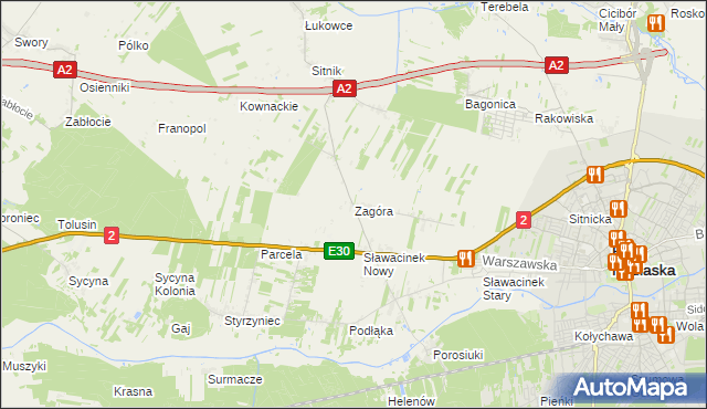 mapa Zagóra gmina Biała Podlaska, Zagóra gmina Biała Podlaska na mapie Targeo