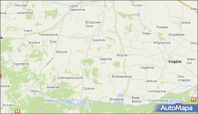 mapa Zagórze gmina Niegowa, Zagórze gmina Niegowa na mapie Targeo
