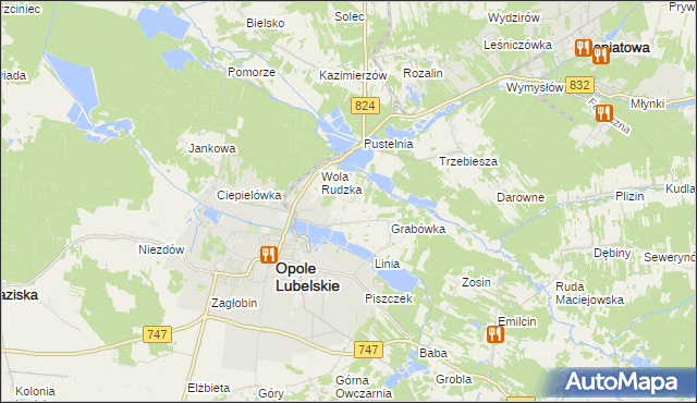 mapa Zajączków gmina Opole Lubelskie, Zajączków gmina Opole Lubelskie na mapie Targeo