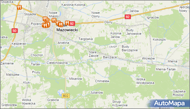 mapa Zakole-Wiktorowo, Zakole-Wiktorowo na mapie Targeo