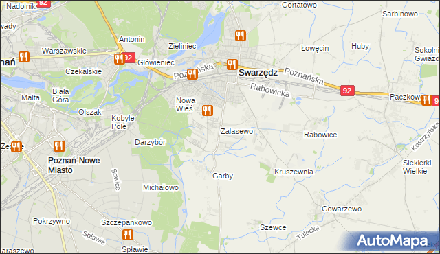 mapa Zalasewo, Zalasewo na mapie Targeo