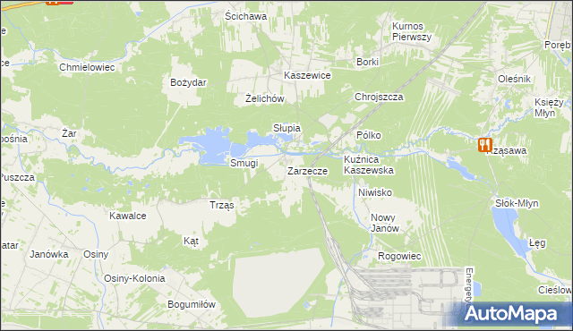 mapa Zarzecze gmina Kluki, Zarzecze gmina Kluki na mapie Targeo