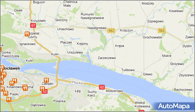 mapa Zarzeczewo, Zarzeczewo na mapie Targeo