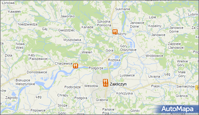 mapa Zawada Lanckorońska, Zawada Lanckorońska na mapie Targeo