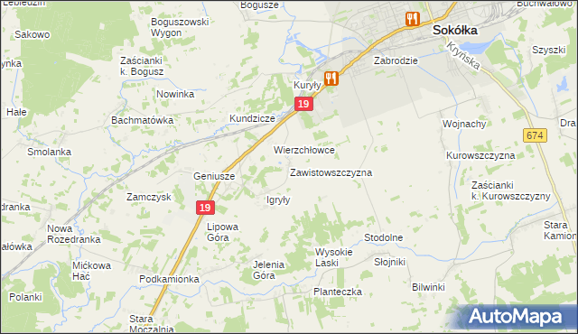 mapa Zawistowszczyzna, Zawistowszczyzna na mapie Targeo