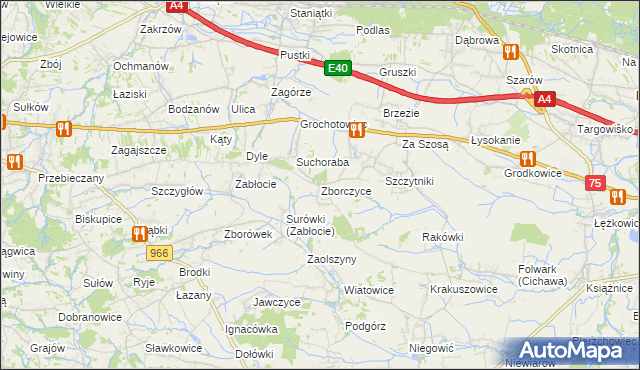 mapa Zborczyce, Zborczyce na mapie Targeo