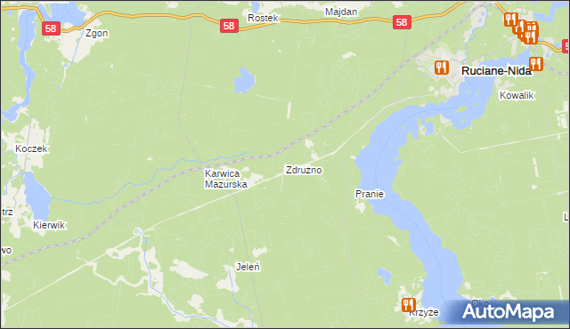 mapa Zdrużno, Zdrużno na mapie Targeo