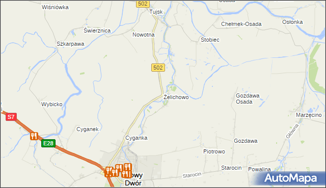 mapa Żelichowo gmina Nowy Dwór Gdański, Żelichowo gmina Nowy Dwór Gdański na mapie Targeo