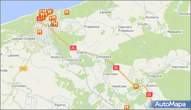 mapa Zimowiska, Zimowiska na mapie Targeo