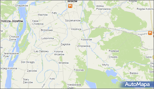 mapa Żmijowiska gmina Wilków, Żmijowiska gmina Wilków na mapie Targeo