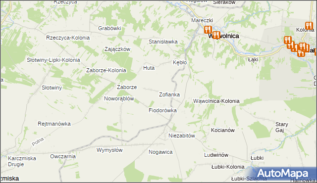 mapa Zofianka, Zofianka na mapie Targeo