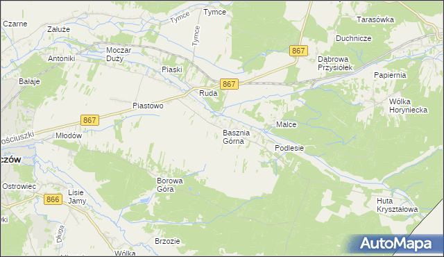 mapa Basznia Górna, Basznia Górna na mapie Targeo