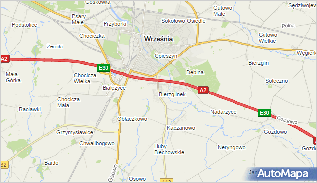 mapa Bierzglinek, Bierzglinek na mapie Targeo