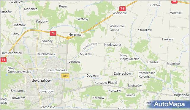 mapa Dobiecin-Kolonia, Dobiecin-Kolonia na mapie Targeo