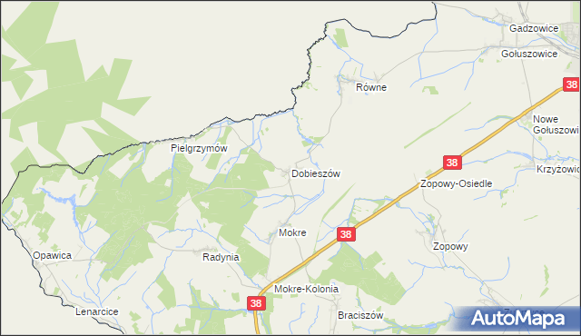 mapa Dobieszów gmina Głubczyce, Dobieszów gmina Głubczyce na mapie Targeo