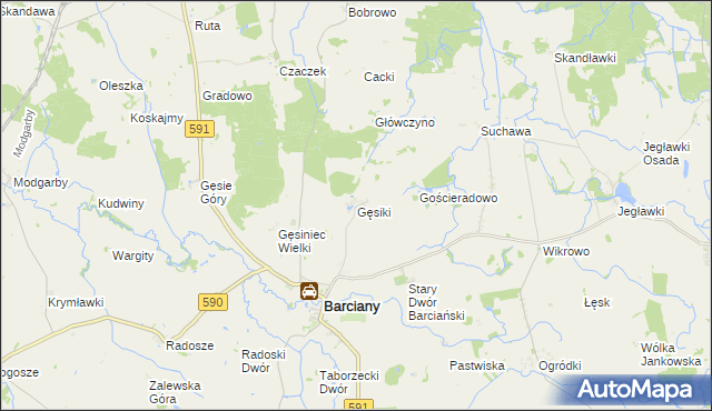 mapa Gęsiki, Gęsiki na mapie Targeo