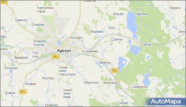 mapa Karolewo gmina Kętrzyn, Karolewo gmina Kętrzyn na mapie Targeo