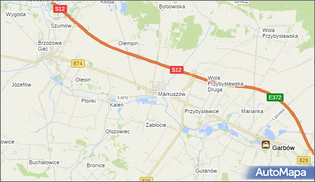 mapa Markuszów, Markuszów na mapie Targeo